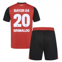 Bayer Leverkusen Alejandro Grimaldo #20 Heimtrikotsatz Kinder 2024-25 Kurzarm (+ Kurze Hosen)